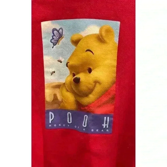 Disney Winnie The Pooh Women's L Red Vintage Pullover Sweater 90s Casual - Picture 1 of 5